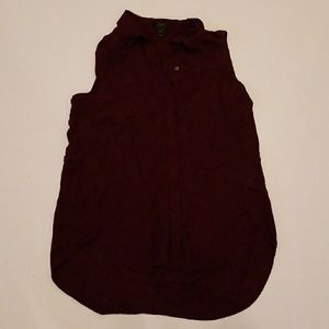 J Crew sleeveless button down sheer blouse